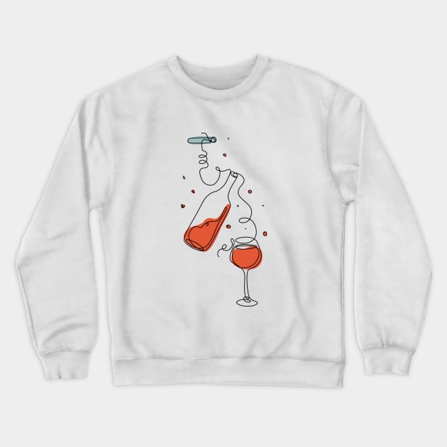 Line art style illustration of alcohol drink Crewneck Sweatshirt by DanielK